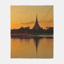 Thailand - sunset in Khon Kaen Fleecefilt