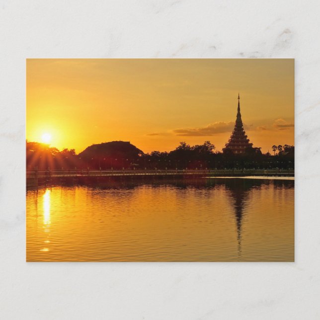 Thailand - sunset in Khon Kaen Vykort (Framsida)