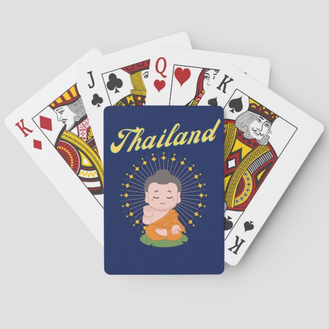 Thailand Thai Cute Buddhist Munk Casinokort (Baksidan)