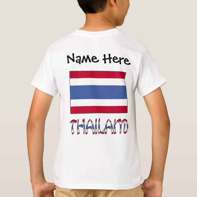 Thailand Thai Flag Personlig  T Shirt (Baksida)