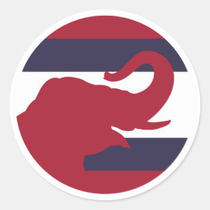 Thailand - thailändsk elefant - thai National Anim Runt Klistermärke