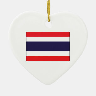 Thailand - thailändsk flagga julgransprydnad keramik