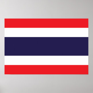 Thailand - thailändska Flagga Poster