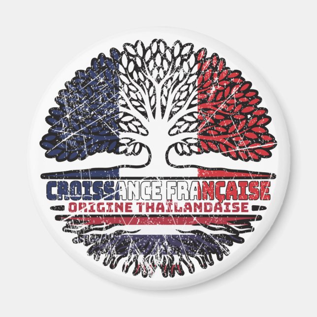 Thailand Thailändska Franska Frankrike Träd Rötter Magnet (Framsidan)