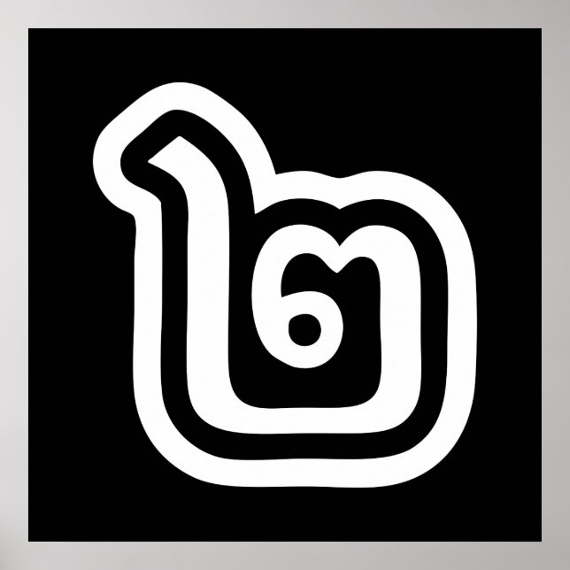 Thailand, thailändskt skript nummer 2 / två / ๒ (S Poster (Framsidan)