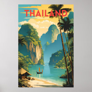 Thailand Traditionell reseaffisch Poster