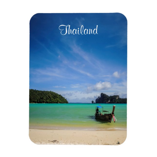 Thailand Travel Beach Photo with FishBoat Magnet (Vertikal)