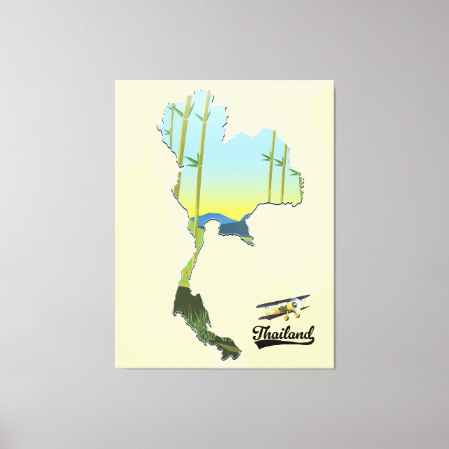 Thailand Travel karta Canvastryck (Framsida)