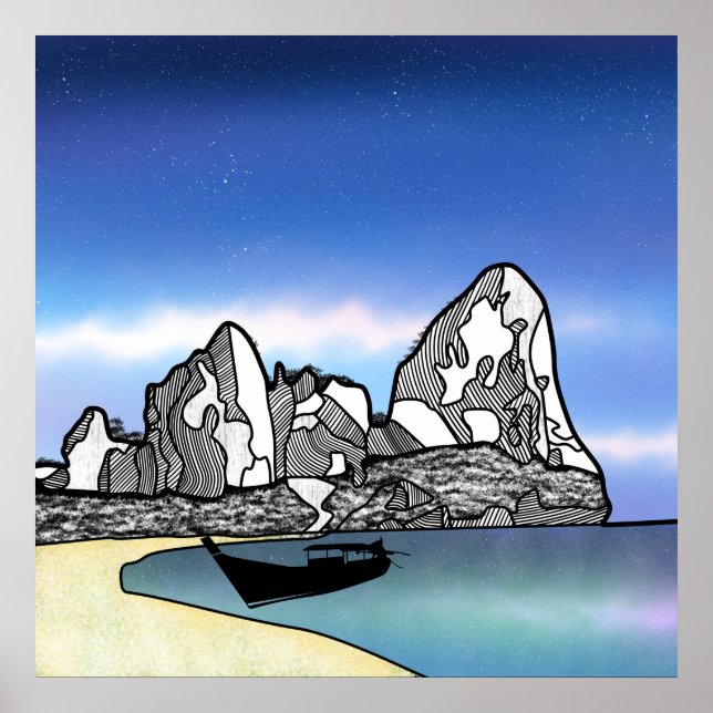 Thailand Tropical Beach Scene Poster (Framsidan)