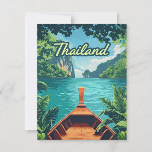 Thailand Tropical Island Long Svan Boat Card