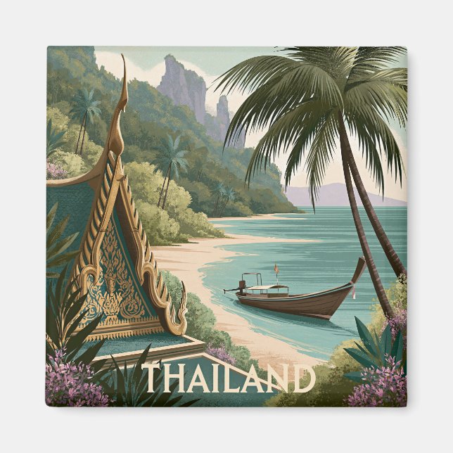 Thailand Tropisk Illustration Magnet (Framsidan)