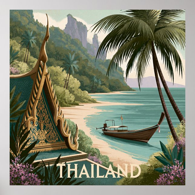 Thailand Tropisk Illustration Poster (Framsidan)