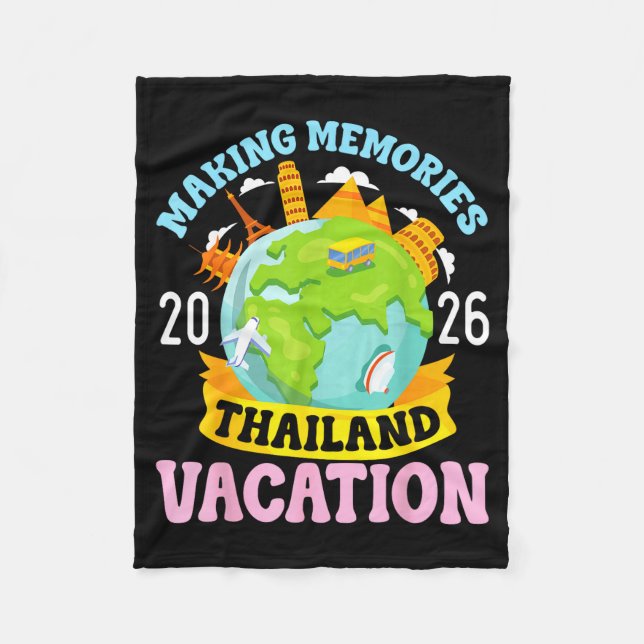 Thailand Vacation 2026 Travel Making Memories Fami Fleecefilt (Framsidan)