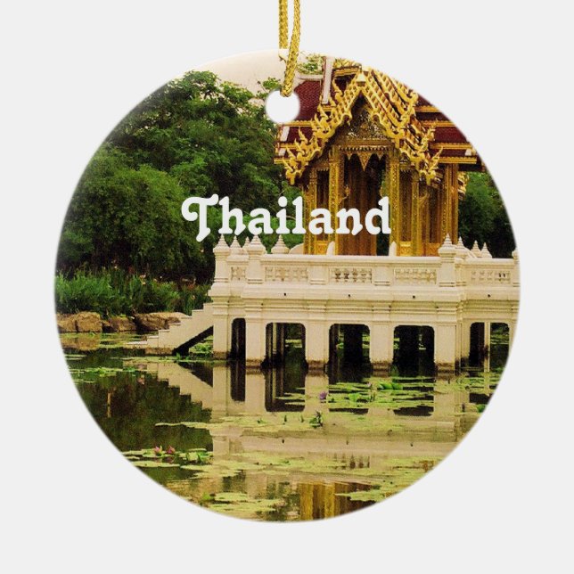 Thailand vattenträdgård julgransprydnad keramik (Framsidan)