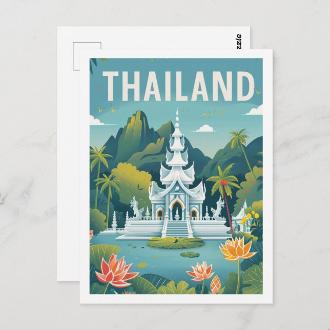 Thailand Vintage Berömd Travel Ställe Vykort (Fram/baksida)