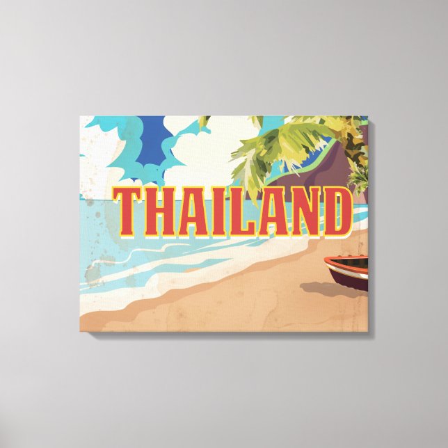Thailand Vintage resor Poster Canvastryck (Framsida)