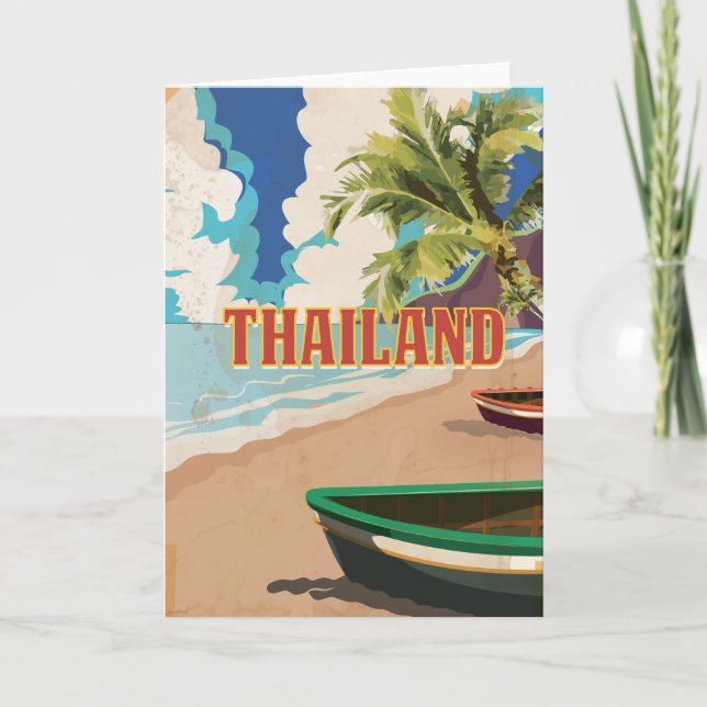 Thailand Vintage resor Poster Helgkort (Framsida)