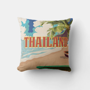 Thailand Vintage resor Poster Kudde