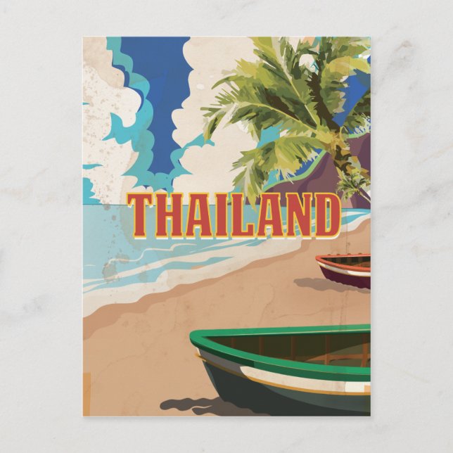 Thailand vintage-resposter vykort (Framsida)