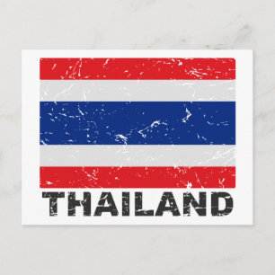 Thailand vintageflagga vykort