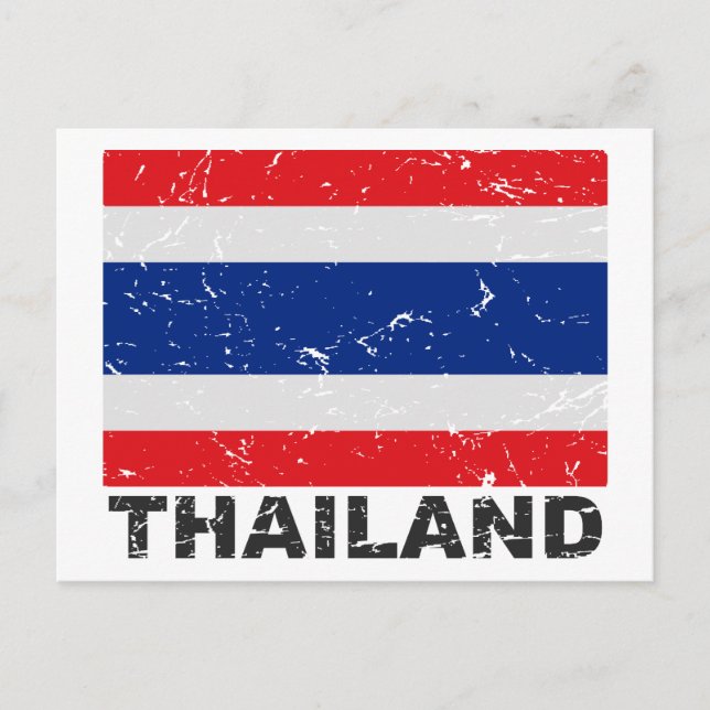 Thailand vintageflagga vykort (Framsida)