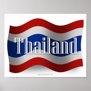 Thailand Wave Flagga Poster