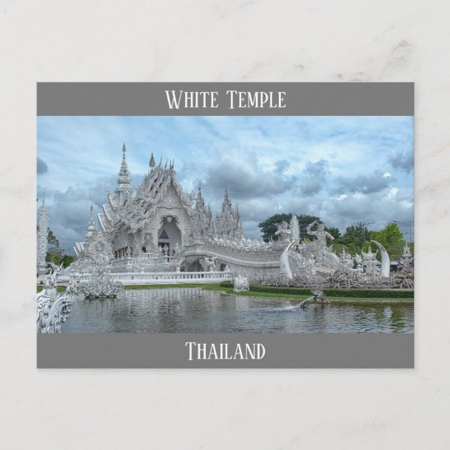 Thailand White Temple Travel Photo Vykort (Framsida)