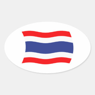 Thailands flagga dekal ovalt klistermärke