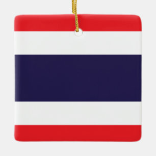Thailands flagga julgransprydnad keramik