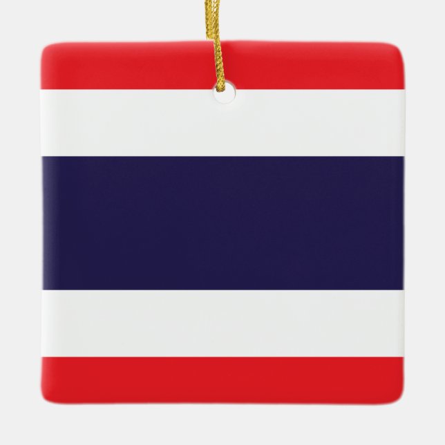 Thailands flagga  julgransprydnad keramik (Framsida)