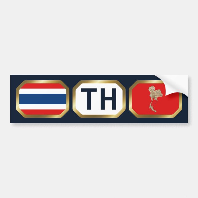 Thailands Flagga-kod-påhängare Bildekal (Framsidan)