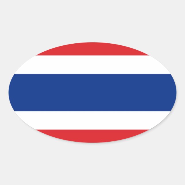 Thailands flagga ovalt klistermärke (Framsida)