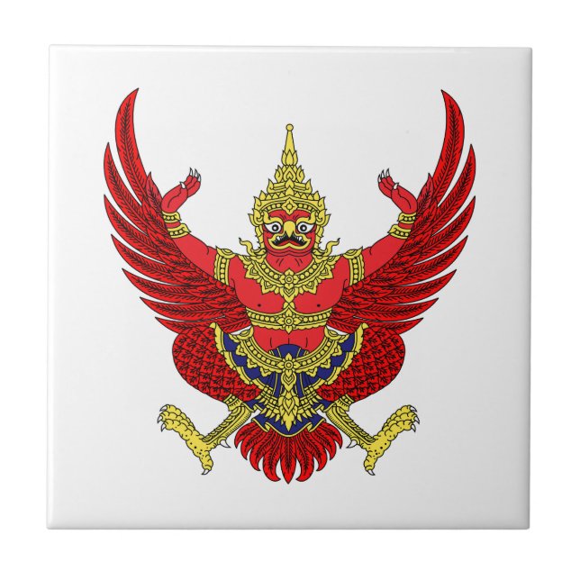 Thailands landscoat arms symbol emblem flagga kakelplatta (Framsidan)