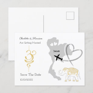 Thailands mål för tropiska Bröllop Meddelande Vykort
