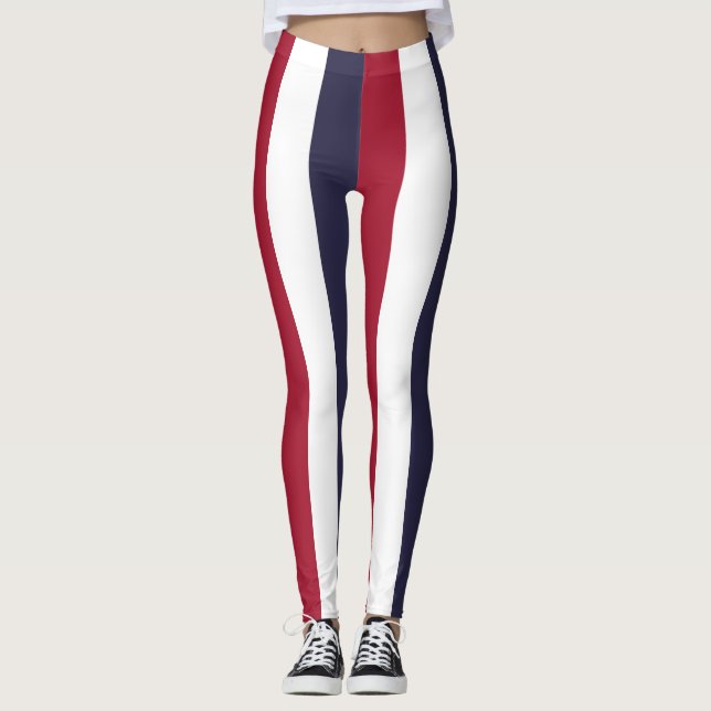 Thailands nationella Flagga Färg Lodrät stripe Leggings (Framsida)