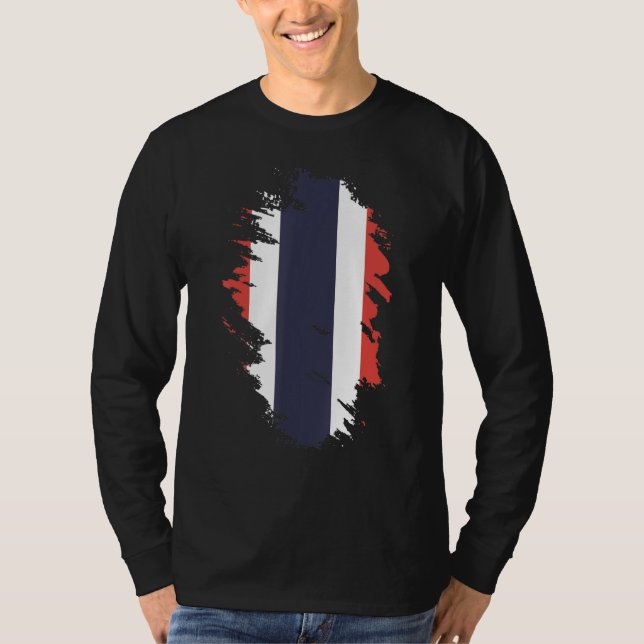 Thailands nationella Flagga för manar kvinnor i so T Shirt (Framsida)