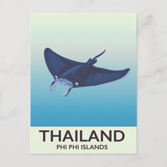 Thailands Phi Phi-öarnas reseaffisch Vykort (Framsida)