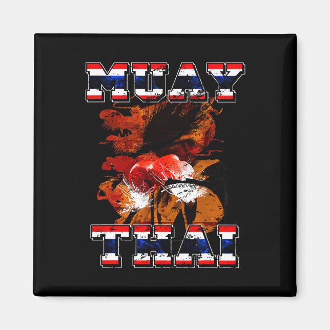 Thailändsk boxningskämpe present Thailand Muay Tha Magnet (Framsidan)