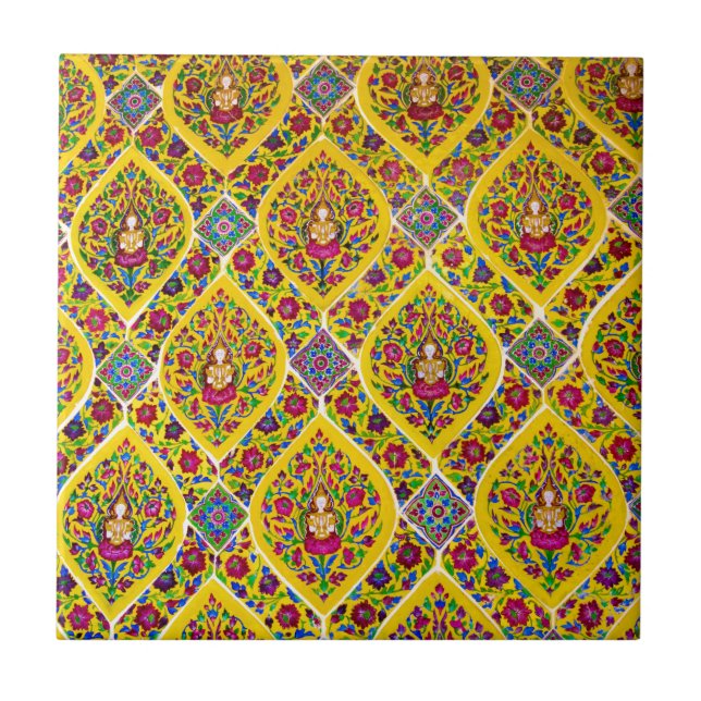 Thailändsk buddha design kakelplatta (Framsidan)