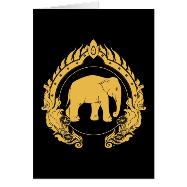 Thailändsk elefant hälsningskort (Framsidan)