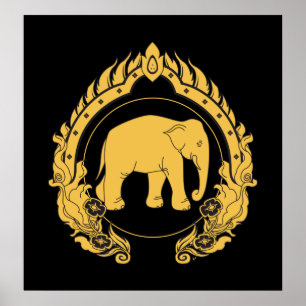 Thailändsk elefant poster