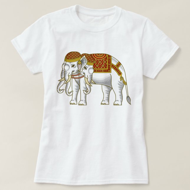 Thailändsk Erawan vitelefant Tee Shirt (Design framsida)