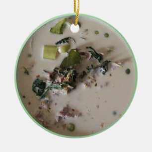 Thailändsk grön curry [แกงเขียวหวาน] ... Asiatisk  Julgransprydnad Keramik