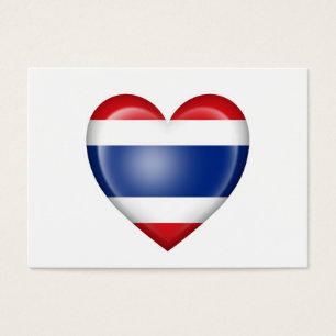 Thailändsk hjärtaflagga på vit visitkort