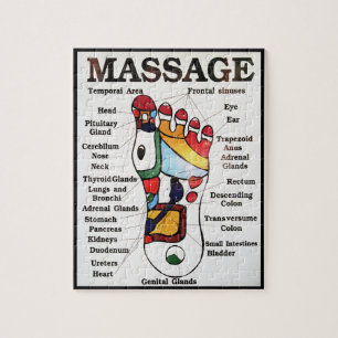 Thailändsk karta för Reflexology för fotmassage Pussel