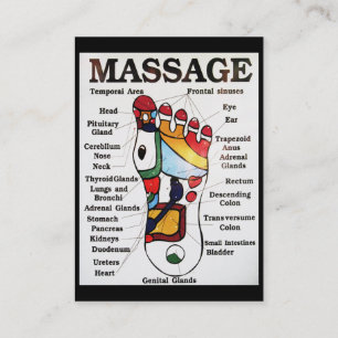Thailändsk karta för Reflexology för fotmassage Visitkort
