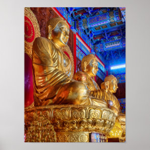 Thailändsk kinesisk Buddha-bildstaty Poster