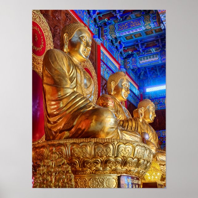 Thailändsk kinesisk Buddha-bildstaty Poster (Framsidan)