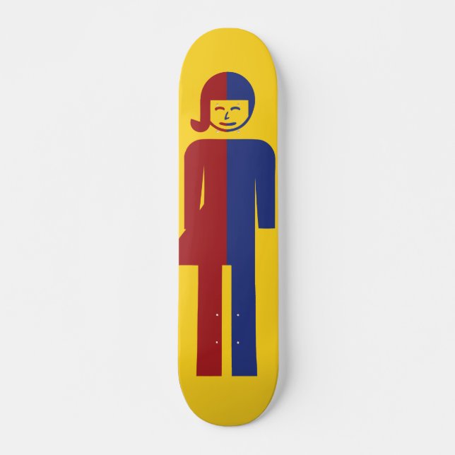 Thailändsk ladyboy-/Tomboytoalett⚠ undertecknar ⚠ Old School Skateboard Bräda 21,6 Cm (Framsida)