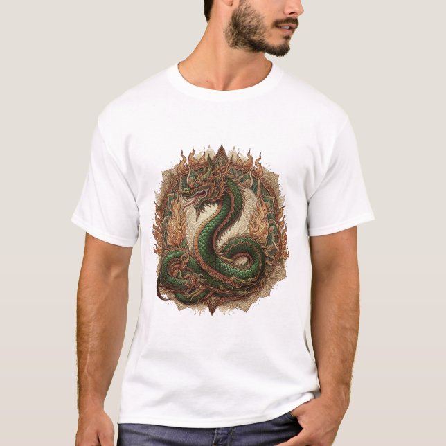 Thailändsk Naga-tatuering för kraft & skydd T Shirt (Framsida)